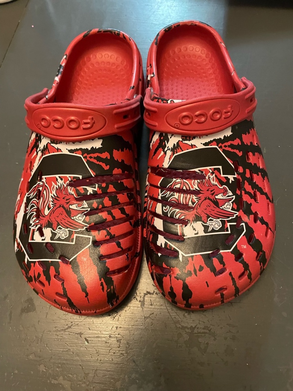 University of South Carolina Cocky the Gamecock shoes clogs M 9-10 football fan